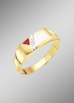 Herenring met robijn en diamanten 
