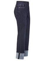 Magische jeans met oprolbare manchetten DUNKELBLAU