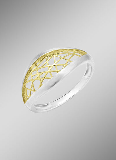 Fascinerende damesring in elegante bicolor look 