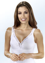 Drie-pack bh-shirtjes met elastisch kant 2X ROSENHOLZ, 1X WEISS