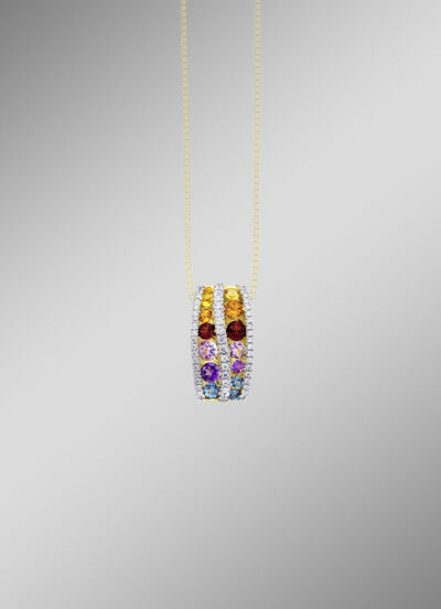 Veelkleurige hanger van goud 