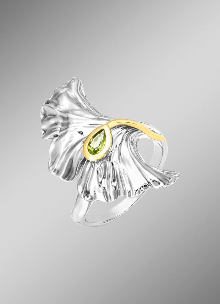 Stijlvolle damesring met echte peridot 