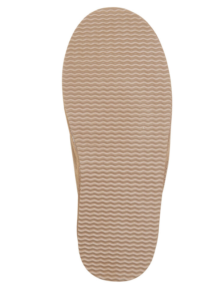 GINO GALANTE, trendy herenpantoffels, met lamsvacht CAMEL
