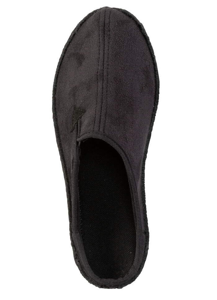 Pantoffel met elastiek aan de zijkant ZWART
