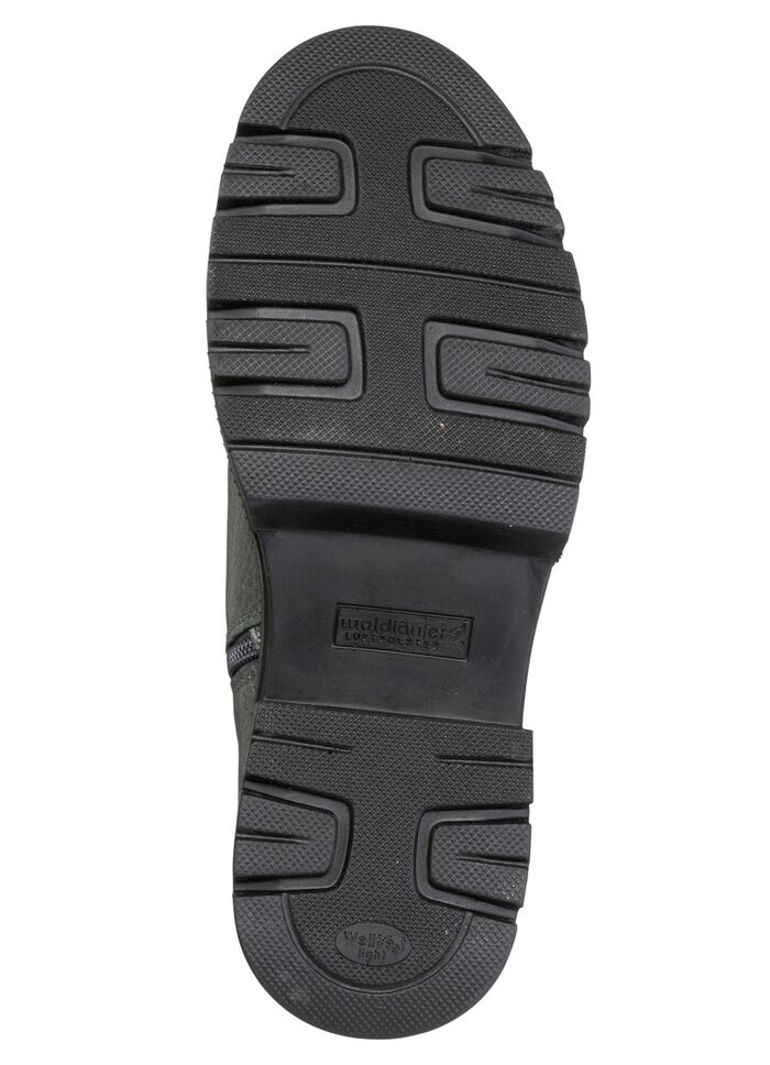 Waldl&auml;ufer, gevoerde dames enkellaarsjes, winterschoenen, breedte H, met lamsvacht ANTIEK ZILVER