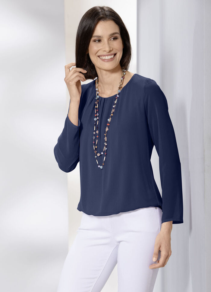 Effen gekleurde tuniek MARINE