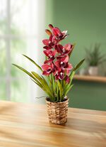 Orchidee gemaakt van kunstmatig en textielmateriaal 