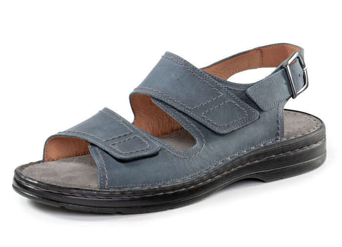 GINO GALANTE sandaal van gevet, geschaduwd rundnubuckleer JEANS