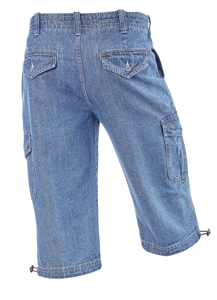 Denim bermudashort met cargozakken in 3 kleuren LICHTJEANS