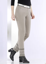 Broek met uitgebreide borduursels in etnische stijl GRIJS