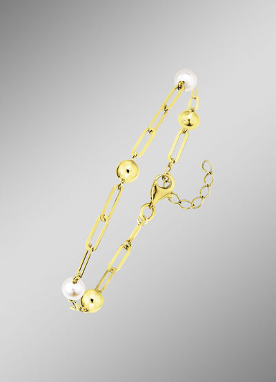 Gouden armband met zoetwaterparels 