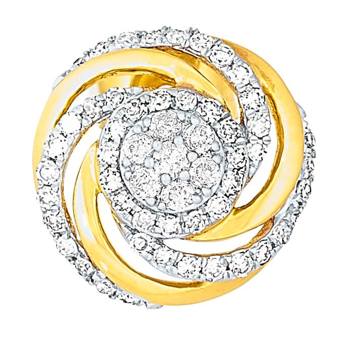 Interessante oorbellen met 14 briljant geslepen diamanten en 90 diamanten 