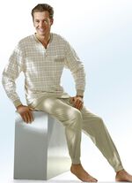Pyjama met knoopsluiting en manchetten 
