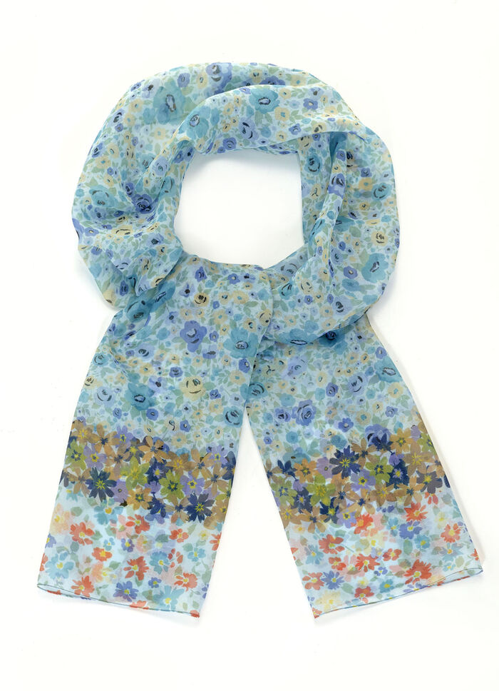 Sjaal met fantasie bloemenmotief 