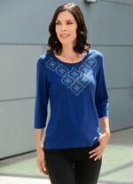 Shirt met strass-versiering op de voorkant 