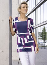 Shirt met een grafisch all-over dessin in 2 kleuren BERRY-NAVY-ECRU