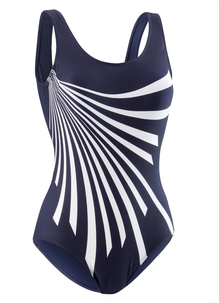 Pacific Fashion zwempak met geplaatst printontwerp en halve corsage 