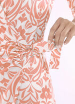 Lang shirt met een interessante wikkellook in 2 kleuren APRICOT-BEIGE