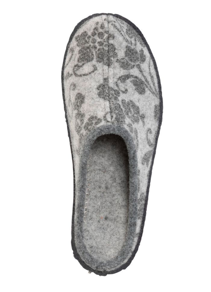 Pantoffels van wolvilt met bloemenprint 