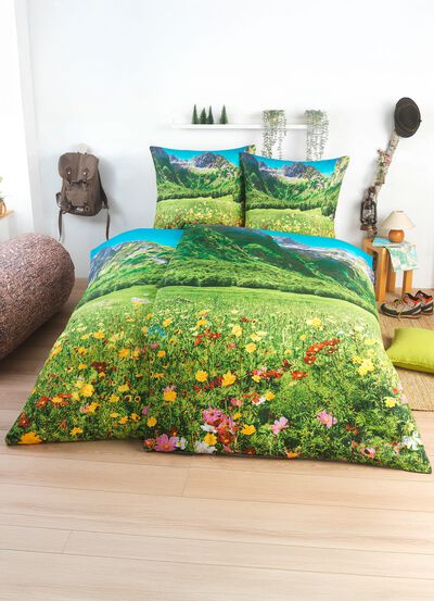 Partnerbeddengoed met prachtig landschapspanorama, 4-delig 