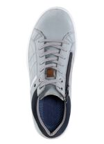 GINO GALANTE veterschoen gemaakt van nubuckleer met contrasterende biezen LICHTGRIJSBLAUW