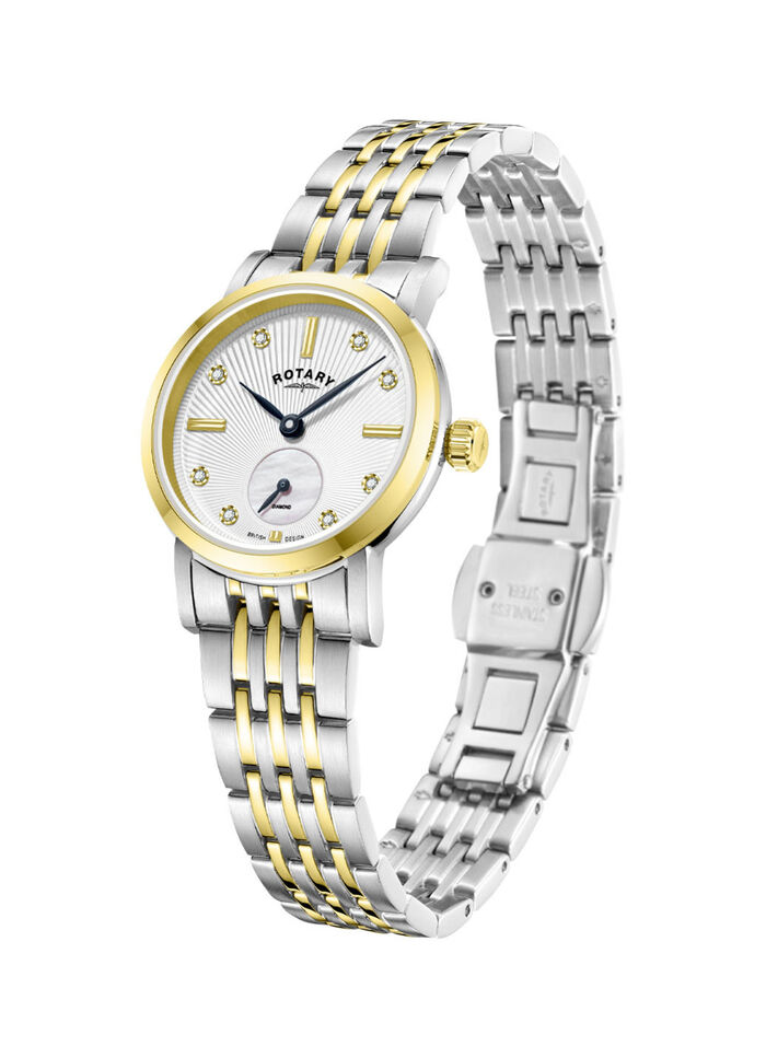Rotary quartz dameshorloge met roestvrijstalen kast 
