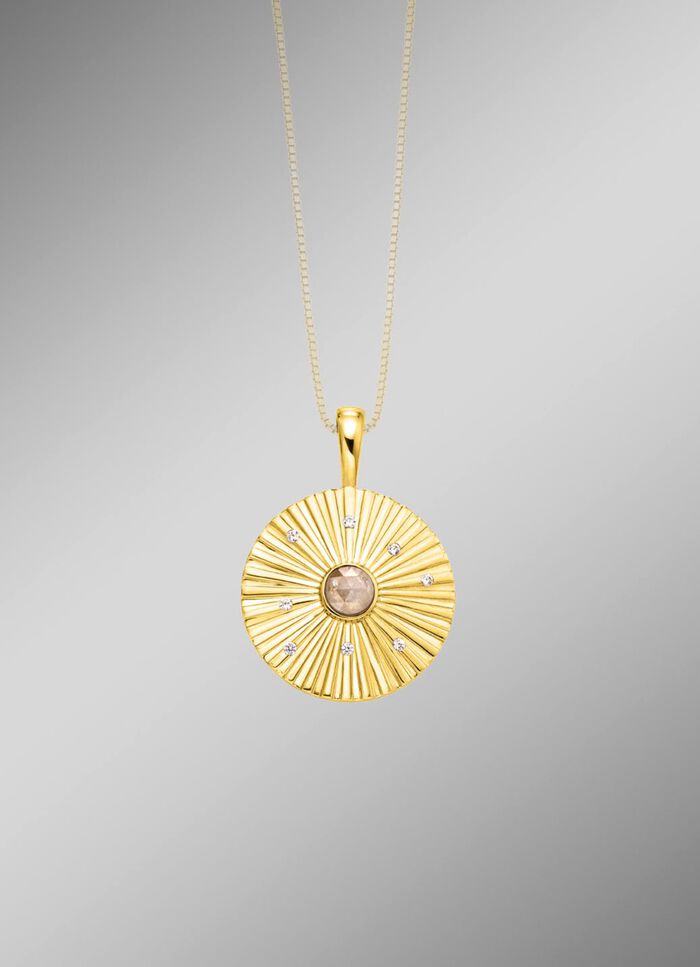 Vergulde hanger met zirkoon 