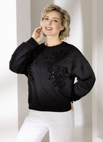 Sweatshirt met uitgebreide paillettenversiering 