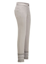 Broek met uitgebreide borduursels in etnische stijl GRIJS