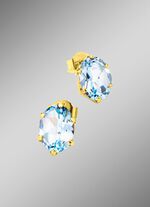 Oorstekers met blauwe topaas 