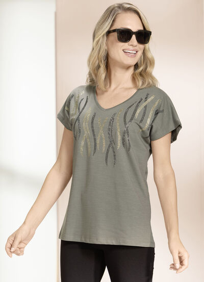 Shirt met bordversiering 