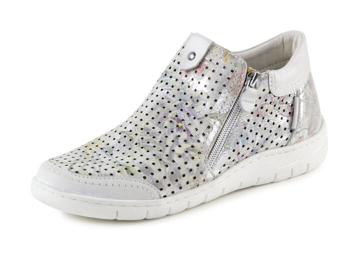 ELENA EDEN laarsje van zacht glanzend rundnubuckleer ECRU