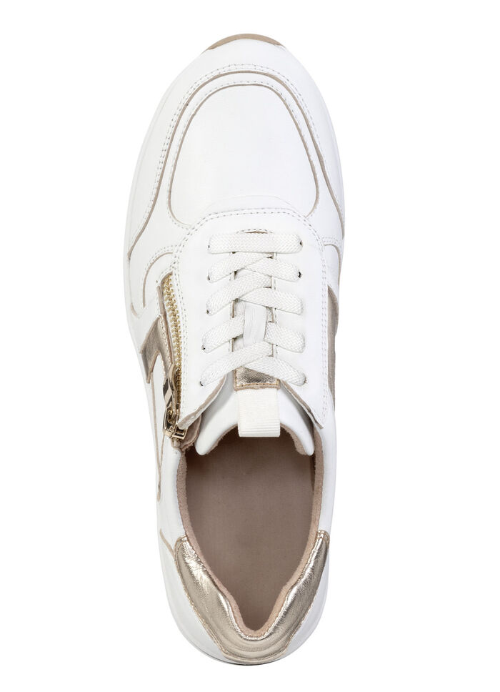ELENA EDEN, stijlvolle damessneakers, breedte H, met uitneembaar voetbed WEISS-GOLD