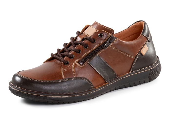 Nappaleren veterschoen COGNAC-MOKKA