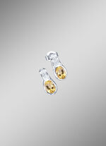 Oorstekers met echte citrien en synthetische zirkonia 