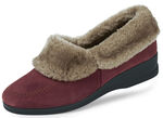 ELENA EDEN pantoffels met voering van echte schapenvacht BORDEAUX-TAUPE