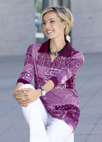Poloshirt met 3/4-mouwen in 3 kleuren PAARSE BES
