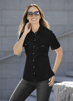 Blouse met overhemdkraag SCHWARZ