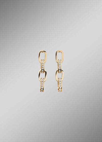 Vergulde roestvrijstalen oorbellen met kristallen 