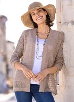 Vest in fijn netbreisel TAUPE