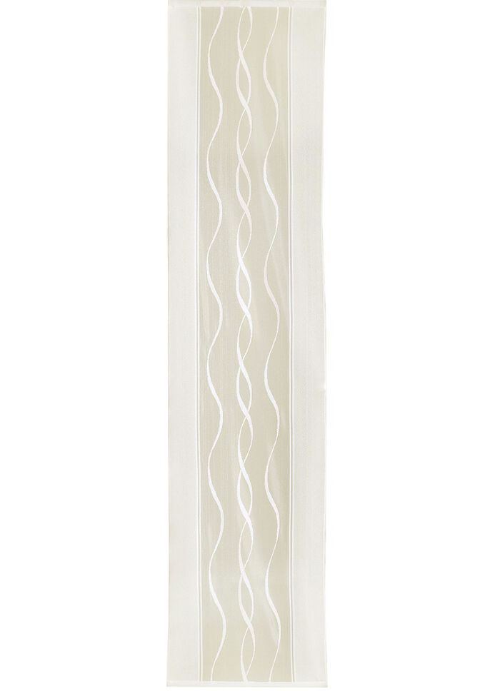 Schuifgordijn met subtiel golfdesign en klittenbandrail CHAMPAGNE