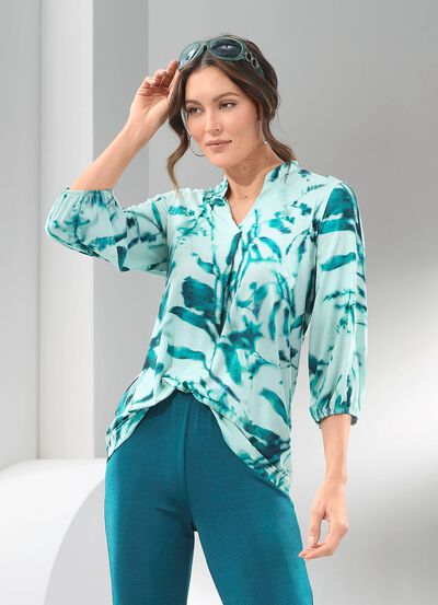 Shirt tuniek met briljante kleurenprint 