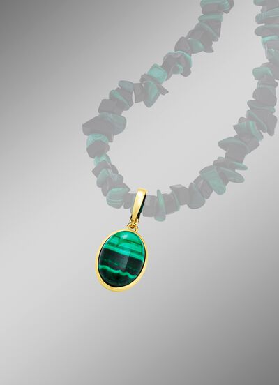 Hanger met echt malachiet 