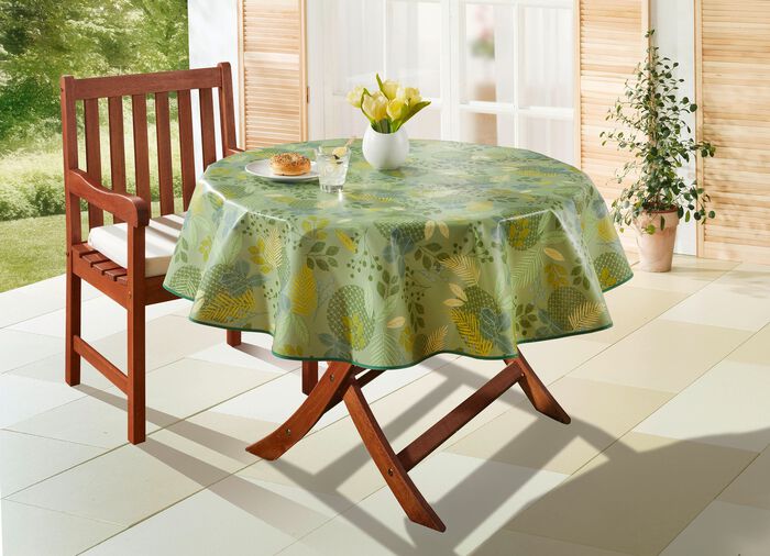 Tafelzeil van tafelzeil met bladmotief 