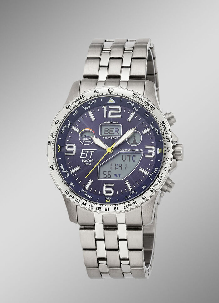 ETT Professional radiogestuurd herenhorloge op zonne-energie 