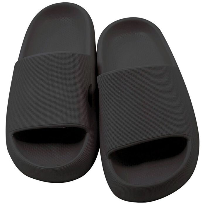 Wolkenpantoffels relaxvital met gegroefde zool ZWART