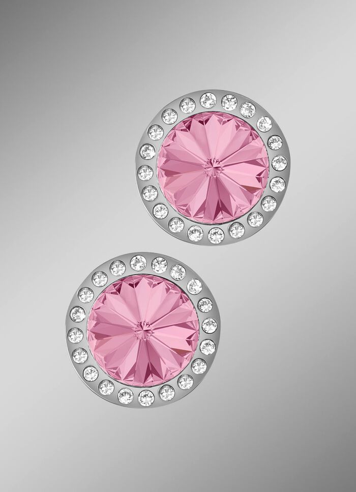 Oorstekers met Swarovski&reg; kristallen in roze 