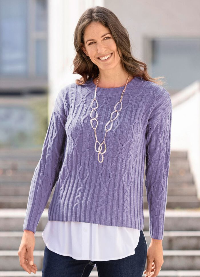 Trui van een structuurmix LILA