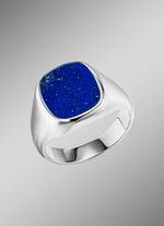 Herenring van zilver met echte lapis lazuli 