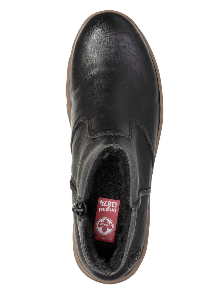 Rieker, gevoerde dames enkellaarsjes, winterschoenen, met rits SCHWARZ